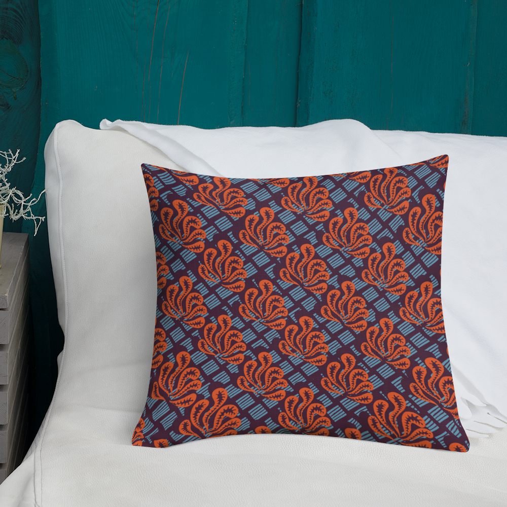 &quot;Blue/Red Abstract&quot; Print - Premium Pillow