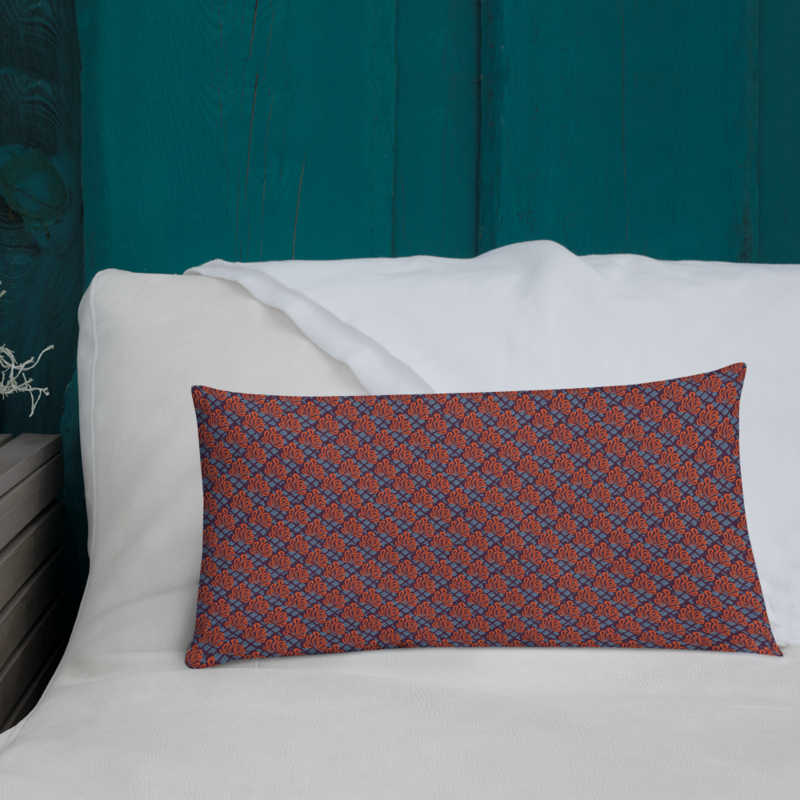 &quot;Blue/Red Abstract&quot; Print - Premium Pillow