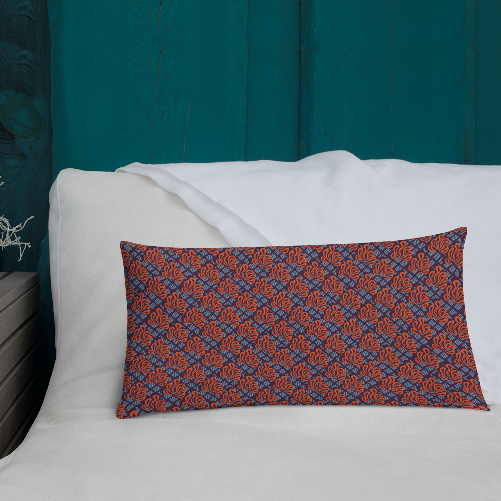 &quot;Blue/Red Abstract&quot; Print - Premium Pillow