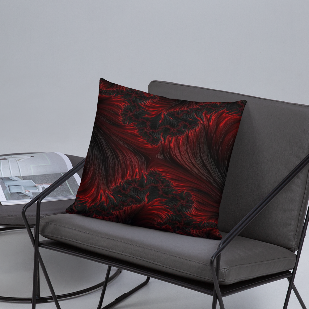 &quot;Abstract Print&quot; -Basic Pillow Red/Black