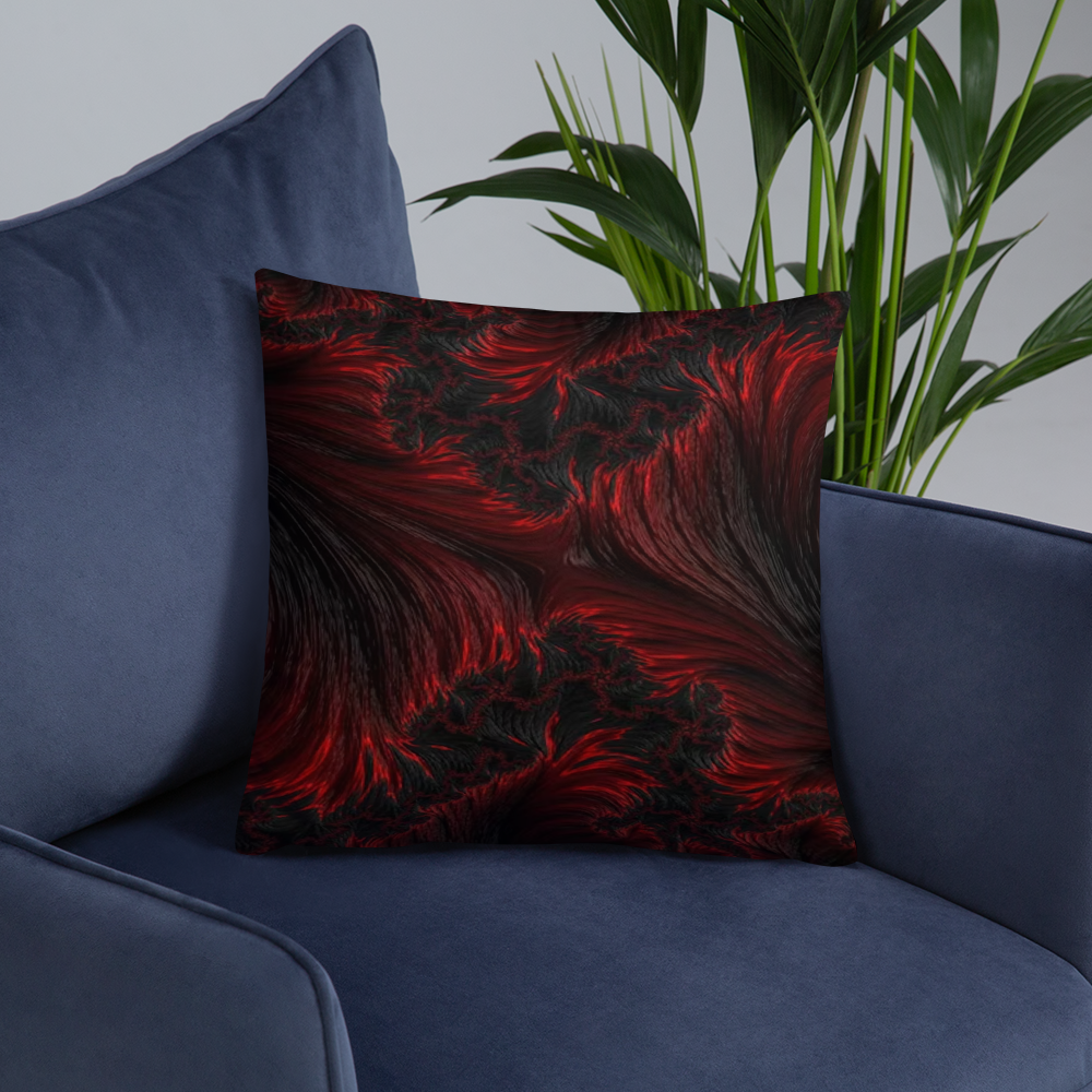 &quot;Abstract Print&quot; -Basic Pillow Red/Black