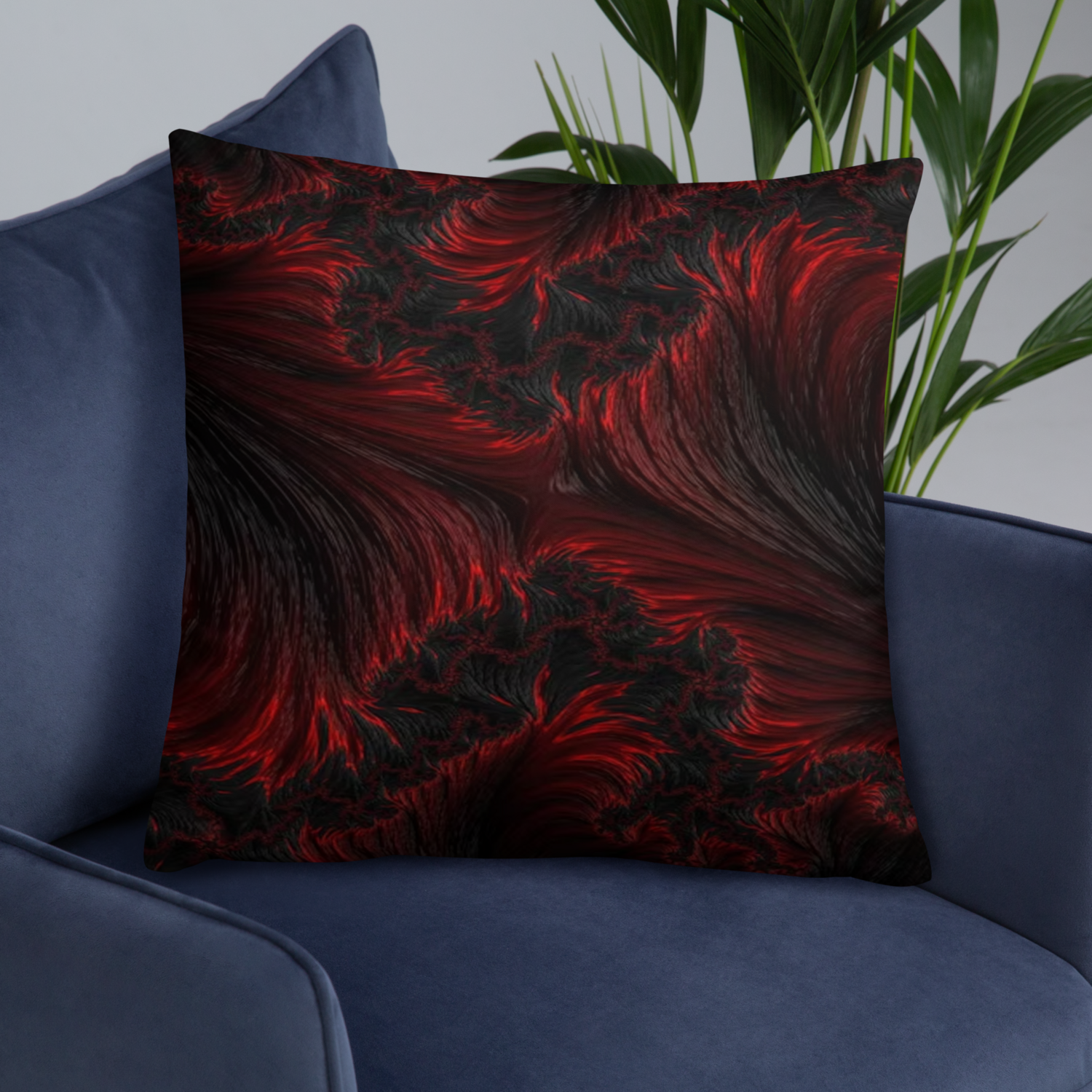 &quot;Abstract Print&quot; -Basic Pillow Red/Black