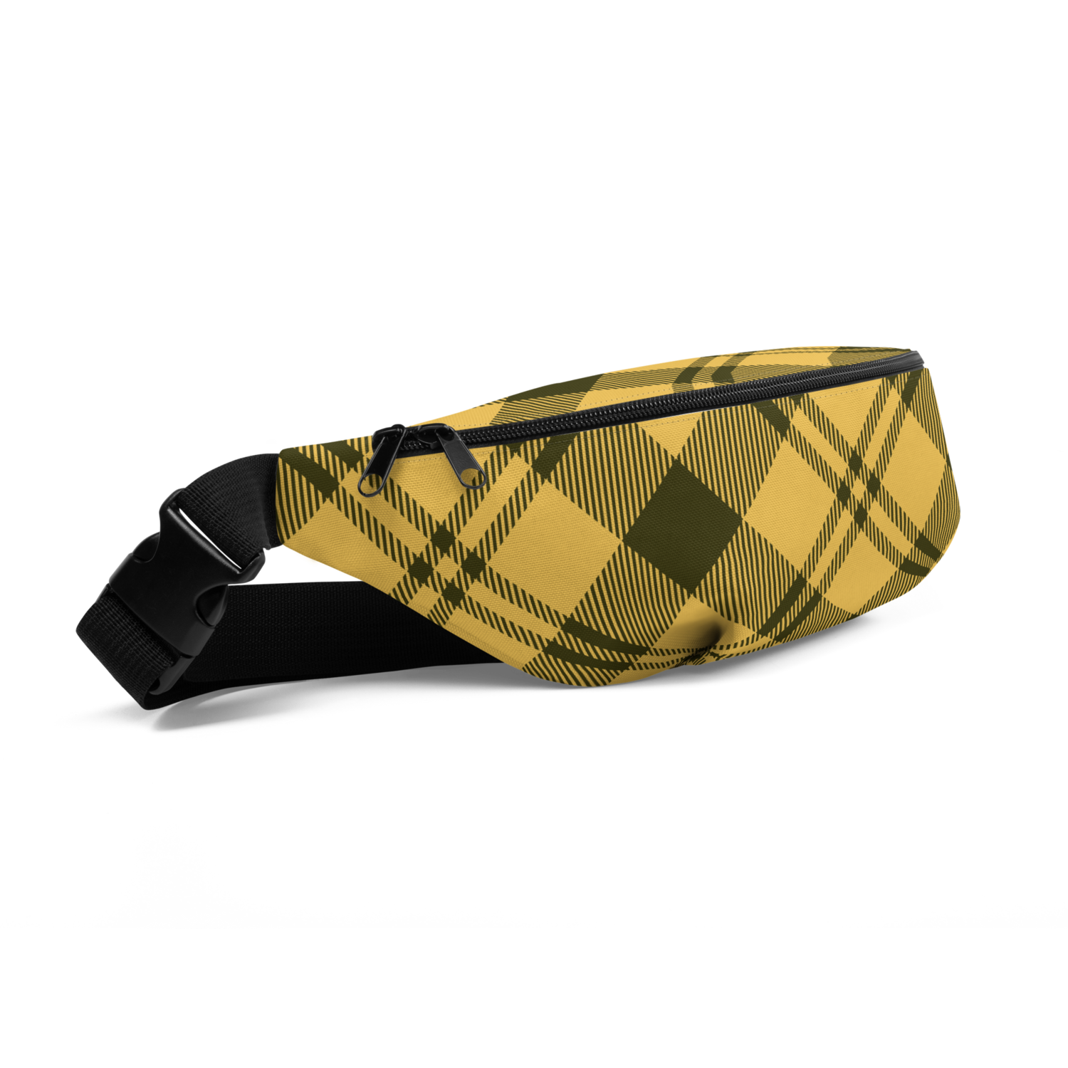 &quot;Checkers Black &amp; Yellow&quot; Print - Fanny Pack, Unisex.