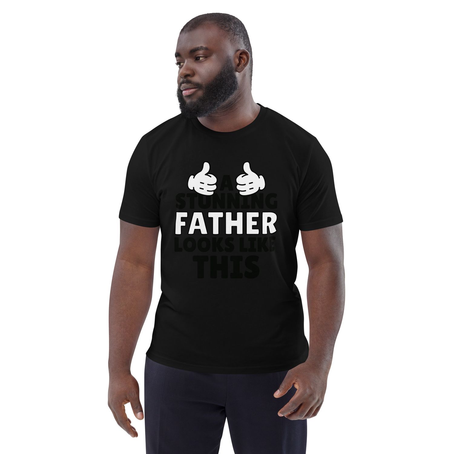 &quot;Father&quot; Print Men Organic Cotton T-shirt