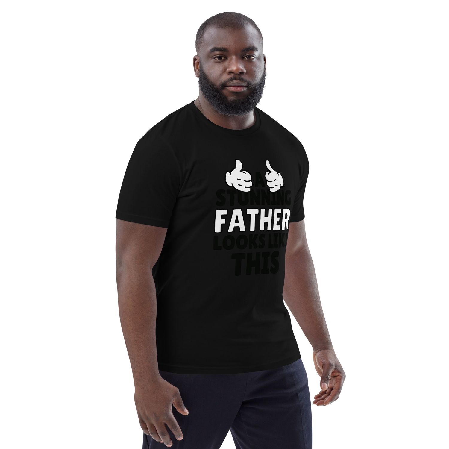 &quot;Father&quot; Print Men Organic Cotton T-shirt