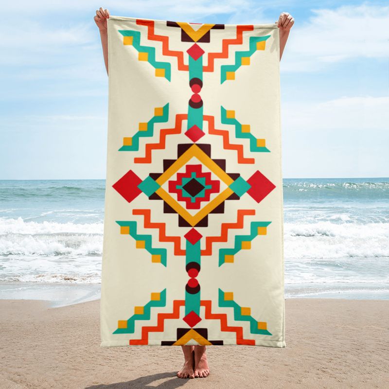 Geometric Pattern Print Towel