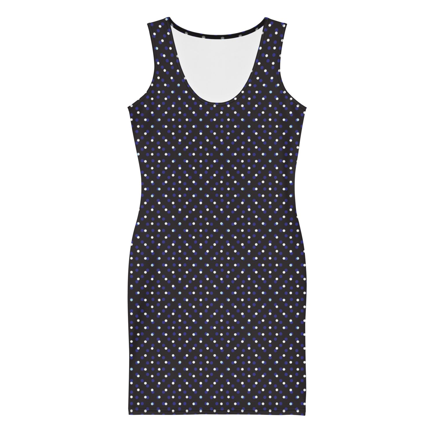 Monochrome Polka Dot Bodycon Dress