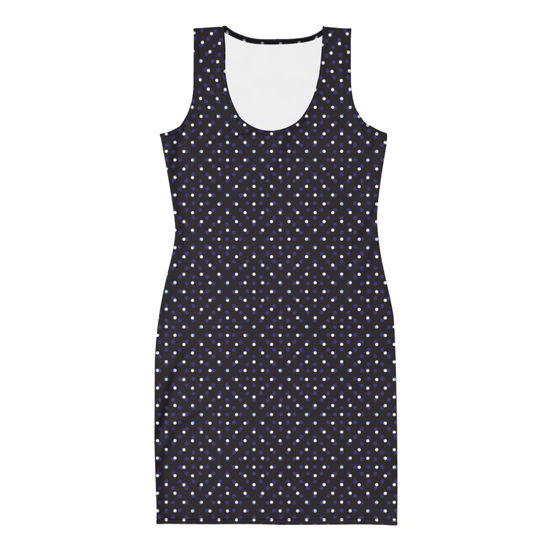 Striking Black and White Polka Dot Bodycon Mini Dress