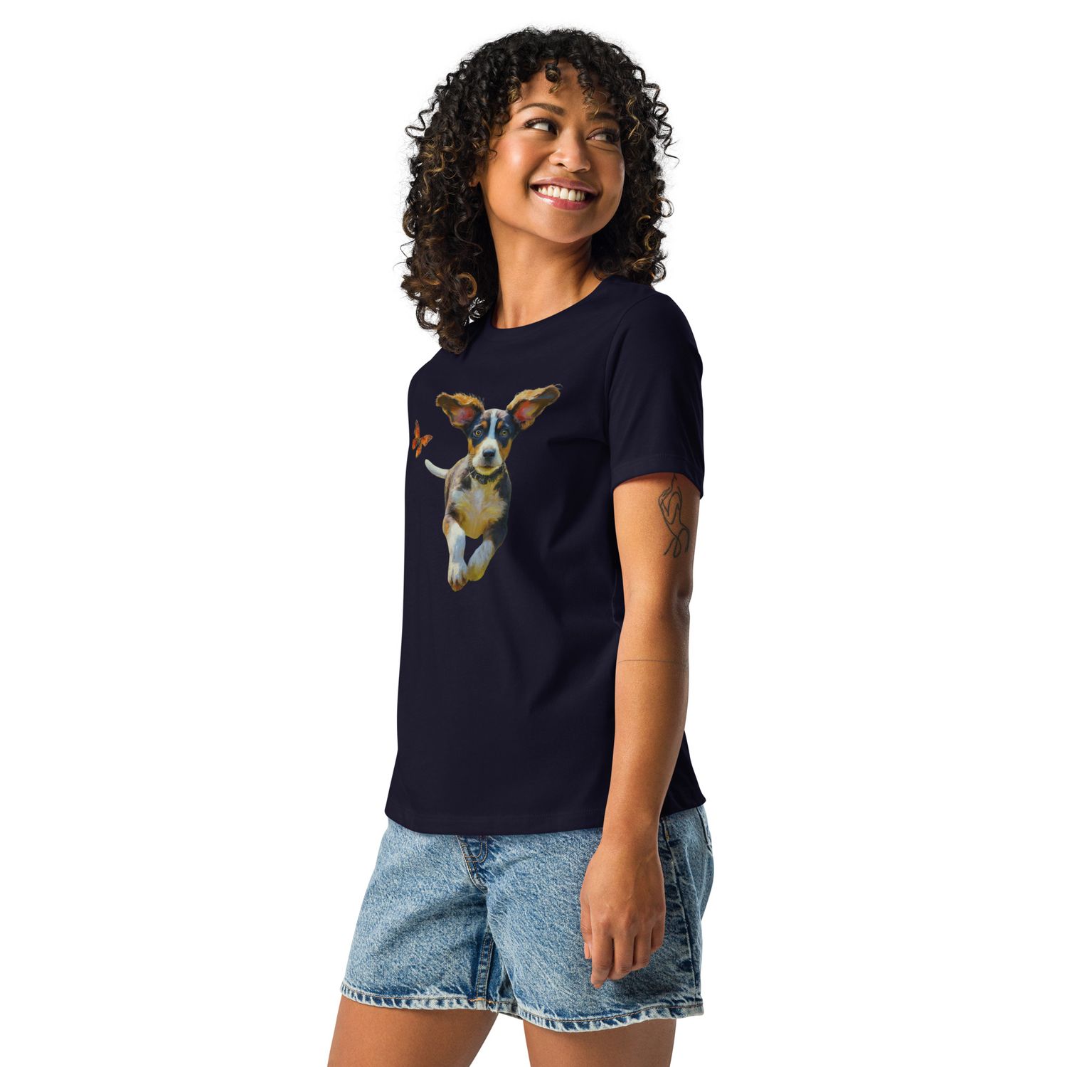 Happy Dog Women&#39;s Relaxed T-Shirt