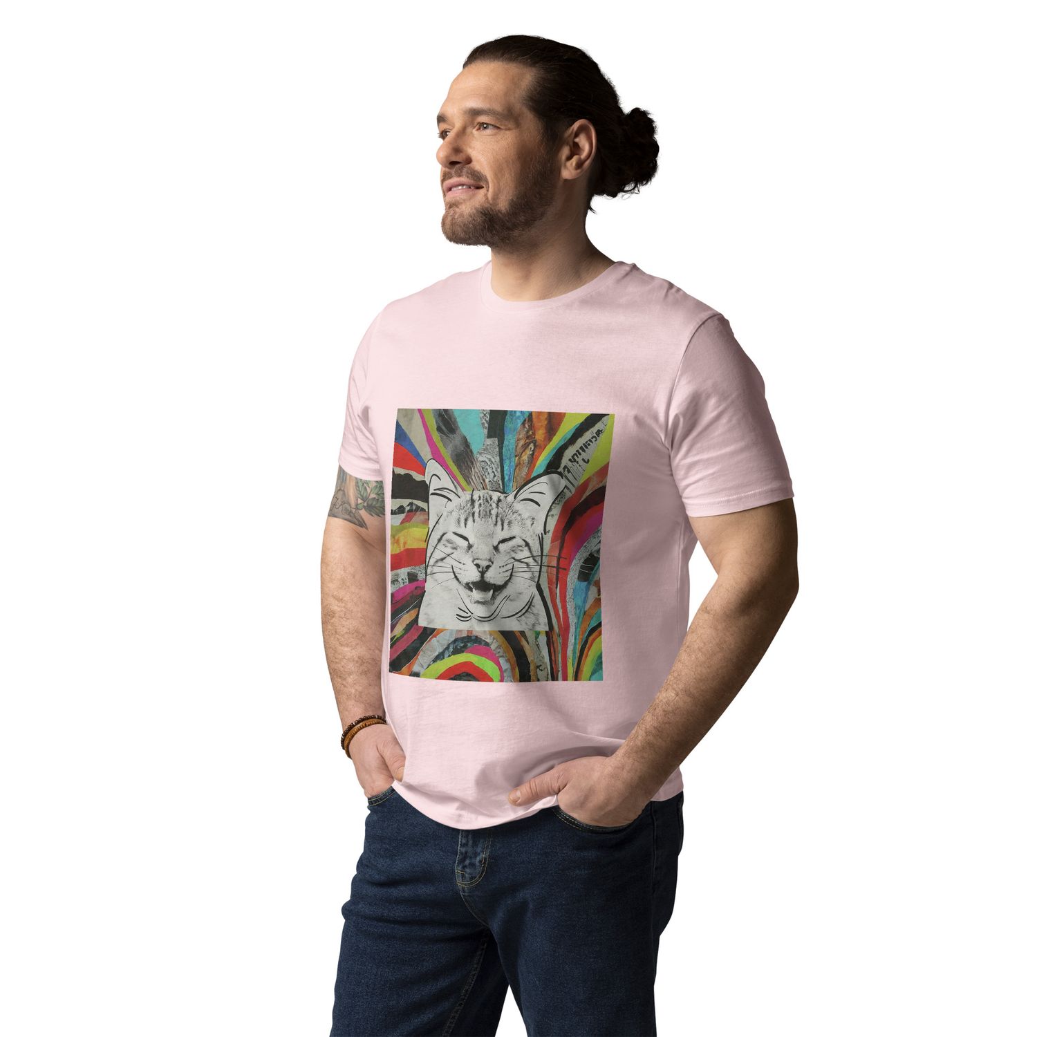 &quot;Happy Cat&quot; Unisex Organic Cotton T-Shirt