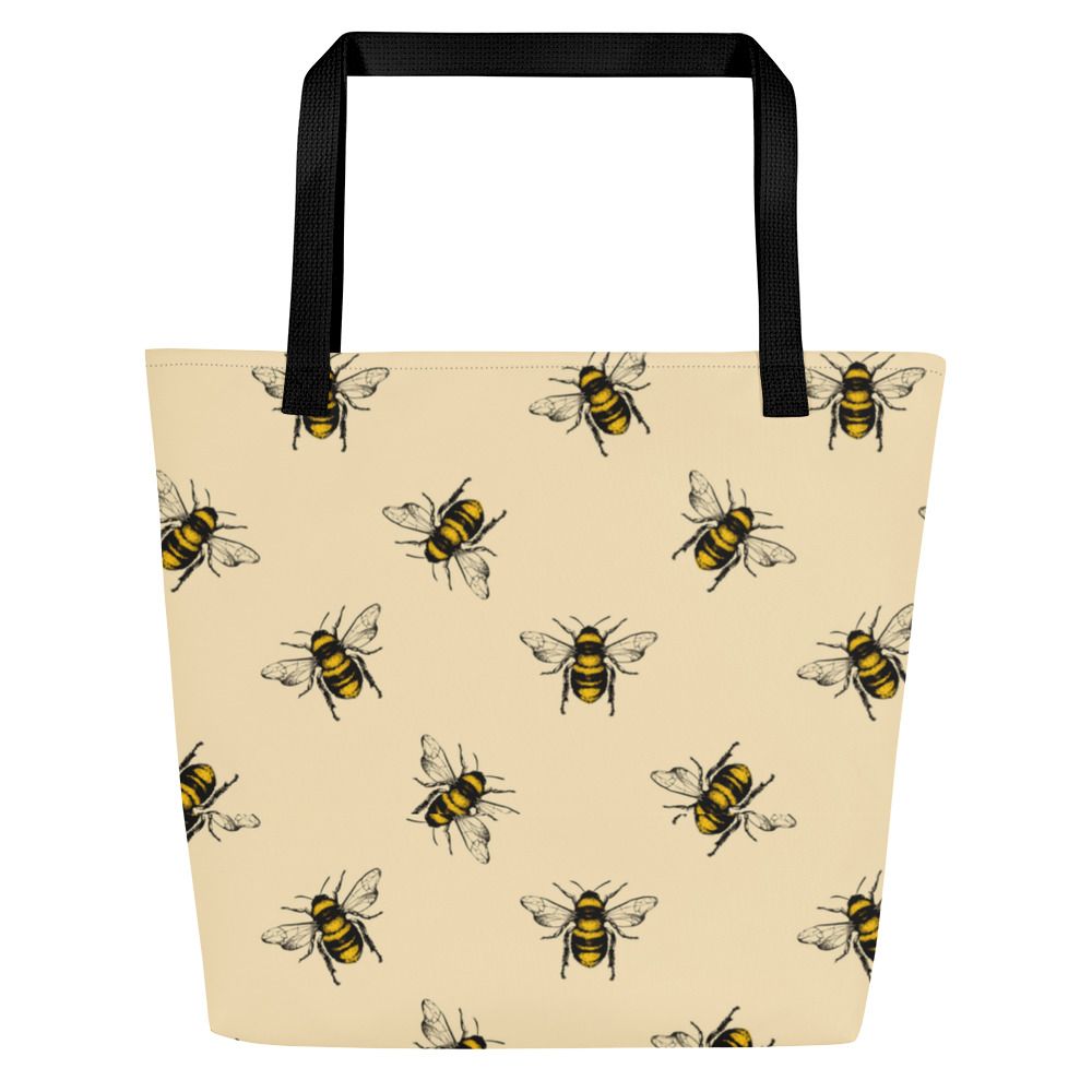 Bee  All-Over Print Large Tote Bag