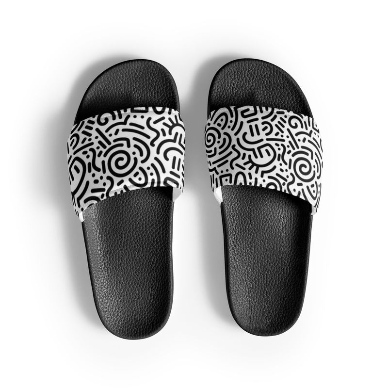 Doodle print Women&#39;s slides