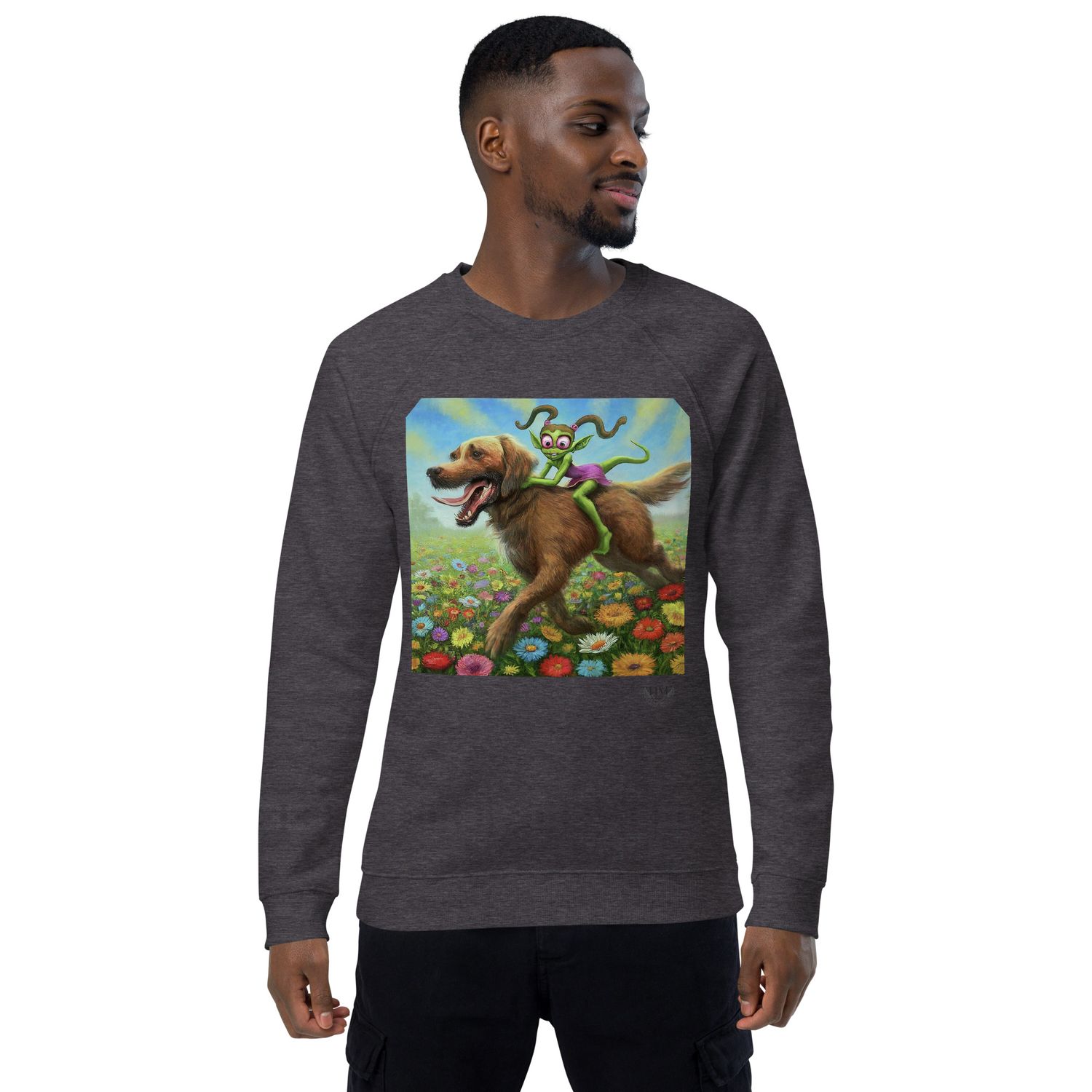 Fetching Friend Long Sleeve - Unisex Organic Raglan Sweatshirt