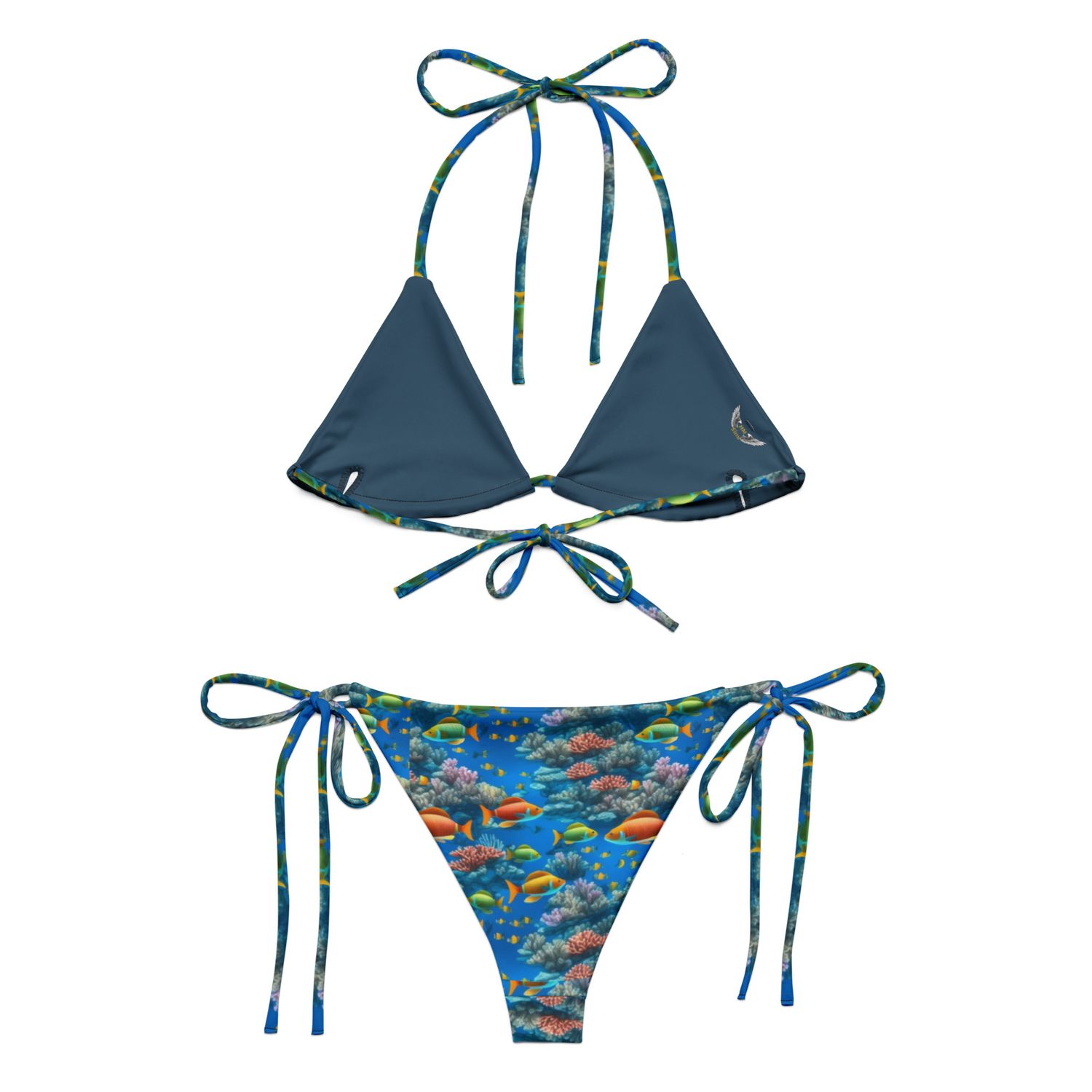 Oceanic Odyssey All-Over Print Recycled String Bikini