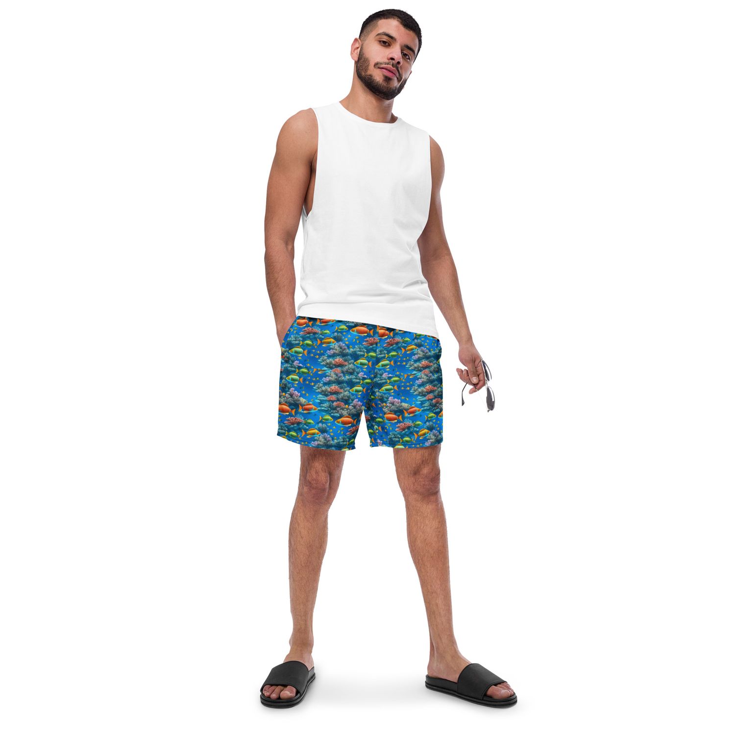 Oceanic Odyssey All-Over Print Recycled Men Swim Trunks