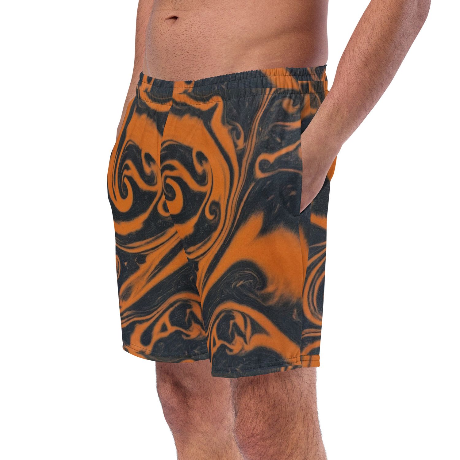 Psychedelic Print  All-Over Print Recycled Swim Trunks