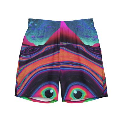 Psychedelic Print  All-Over Print Recycled Swim Trunks