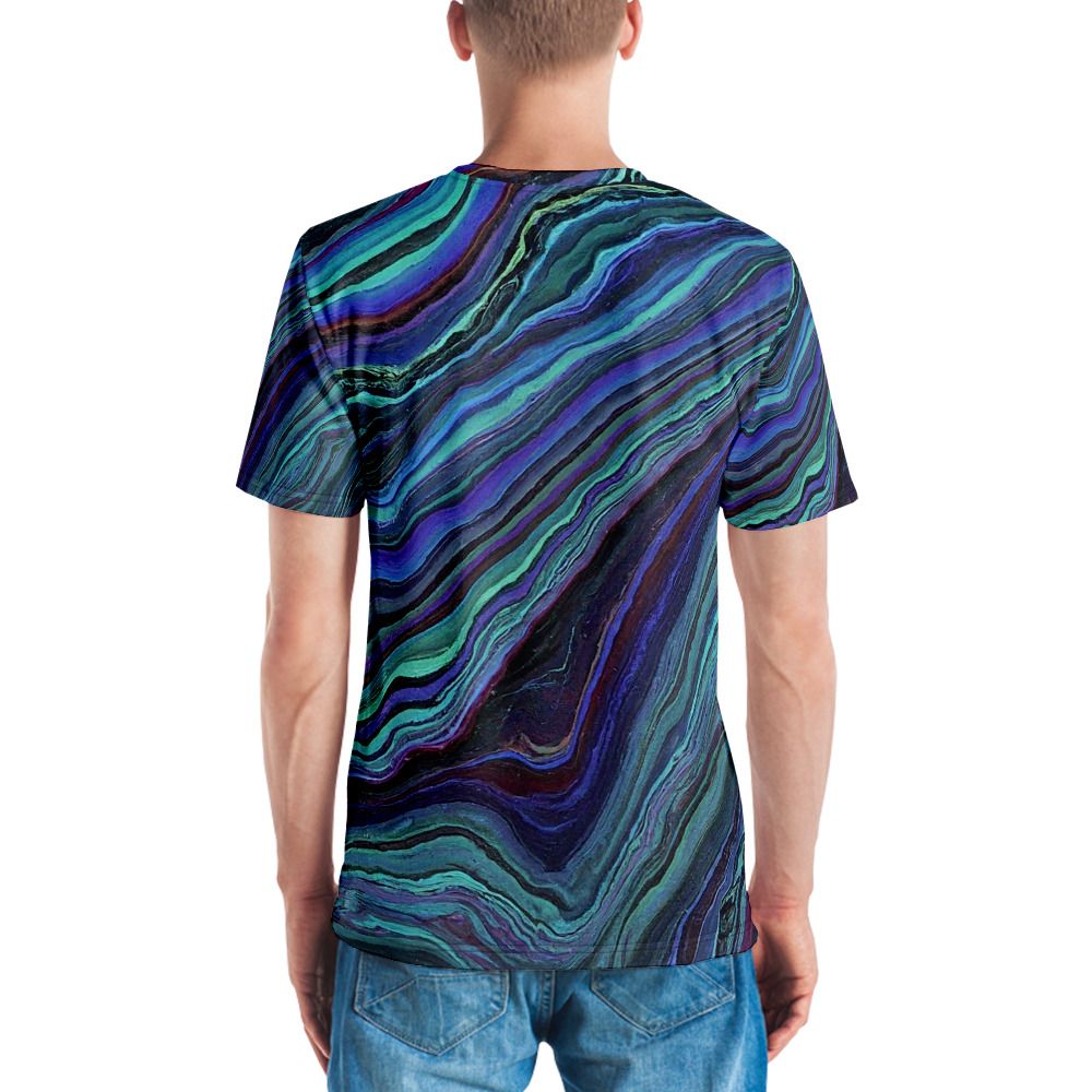 Navy/Blue Sinuous  Print Men&#39;s T-Shirt