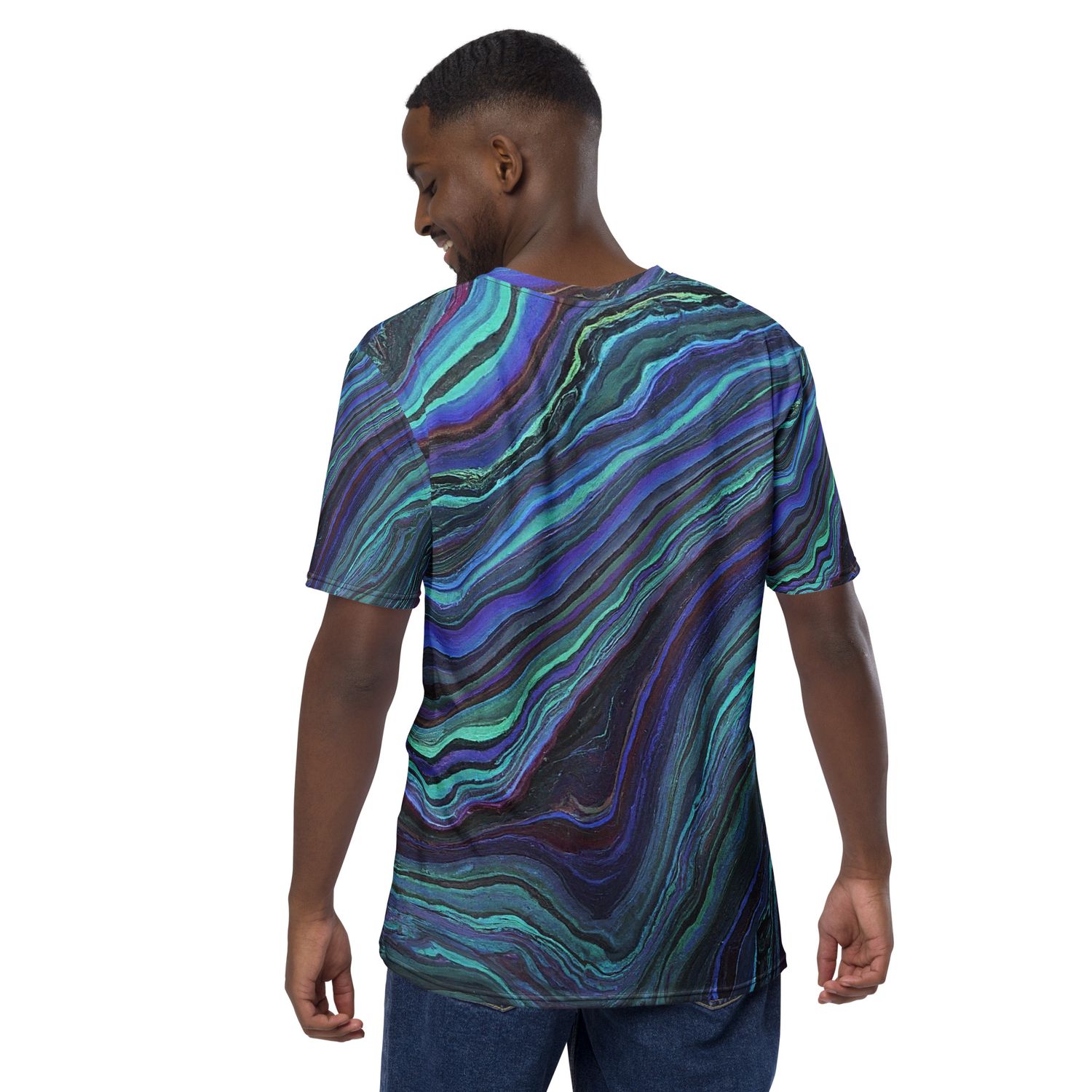 Navy/Blue Sinuous  Print Men&#39;s T-Shirt