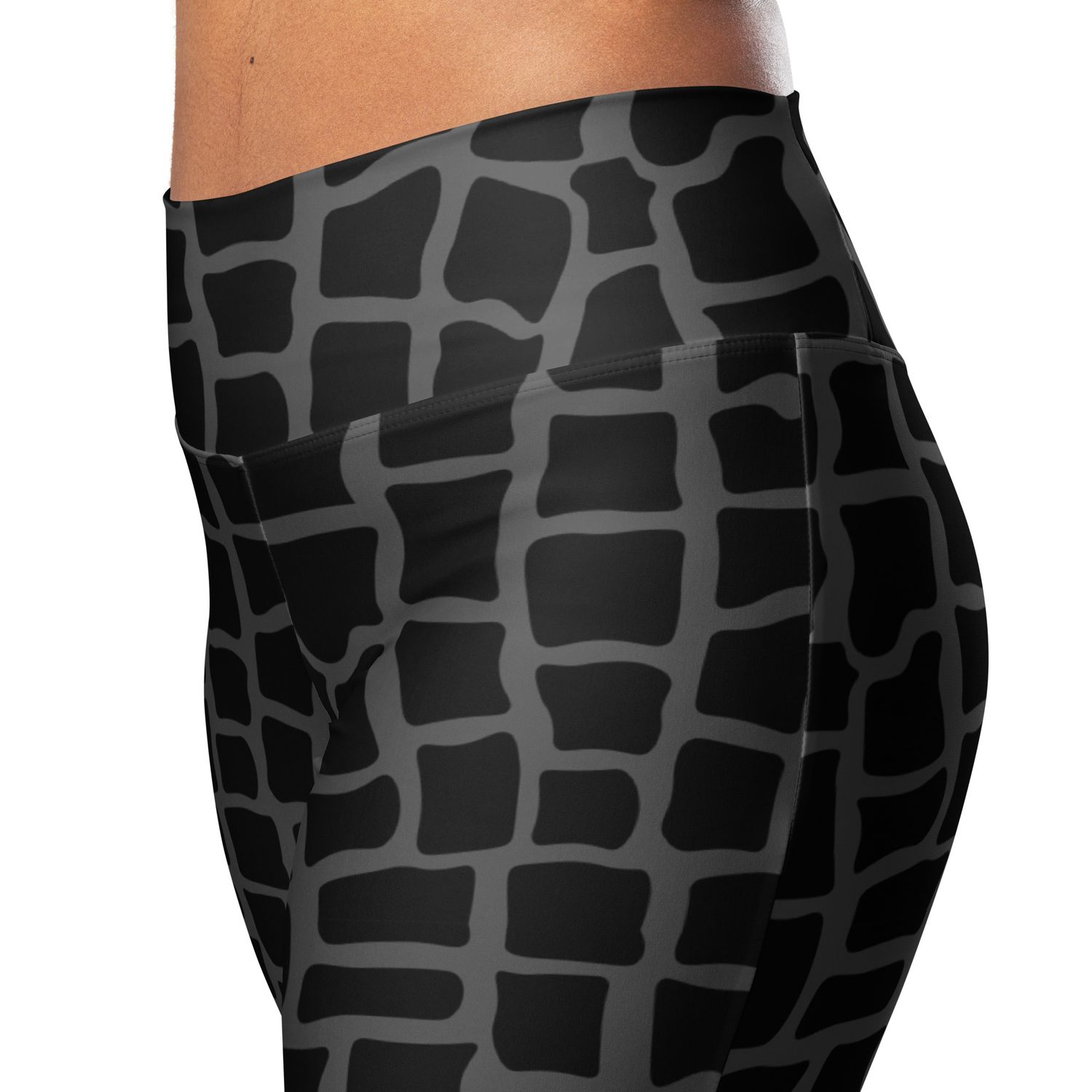 Giraffe Black/Gray Print Flare Leggings