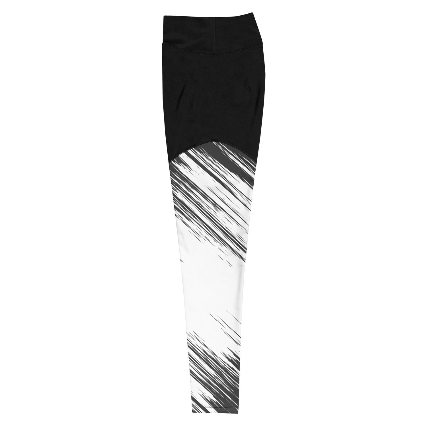 Splatters  Black &amp; White Print Sports Leggings