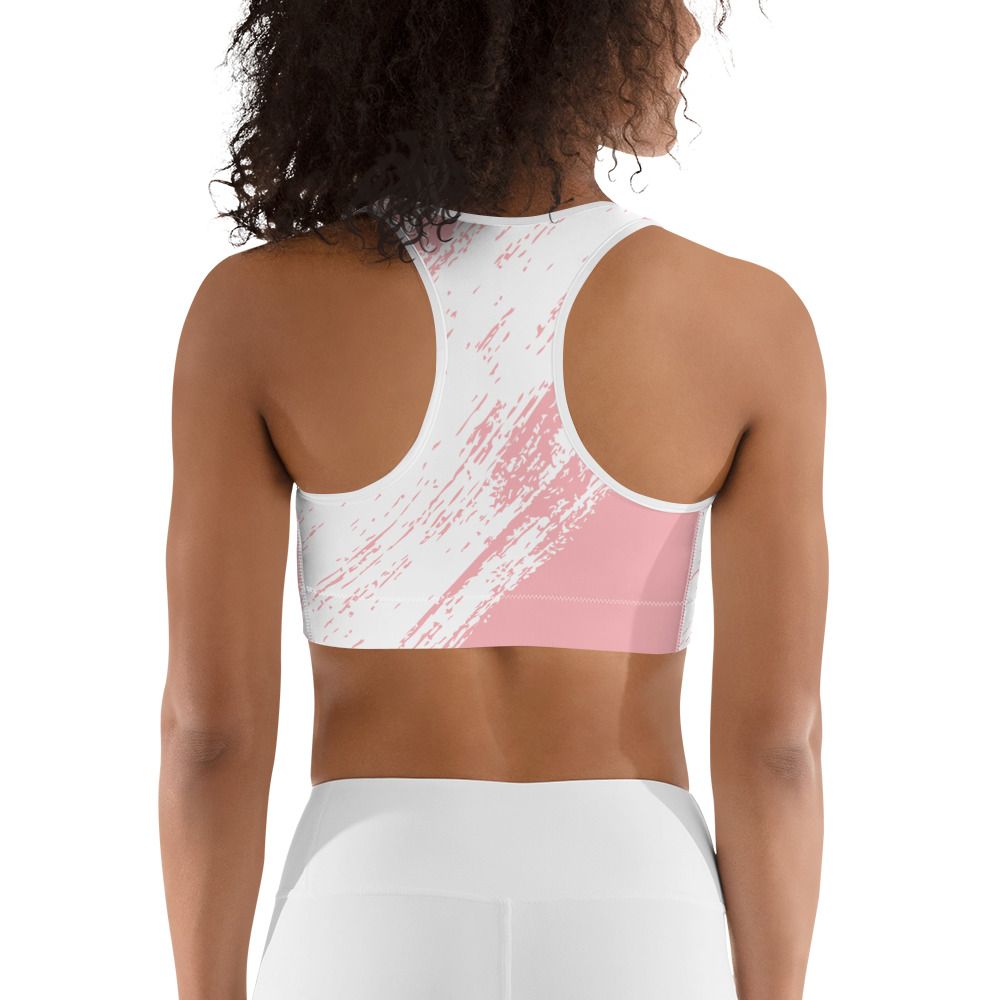 Splatters Pink/White Sports Bra