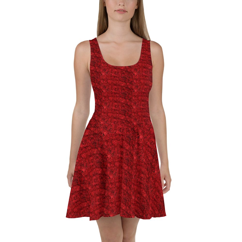 Red Rose Skater Dress