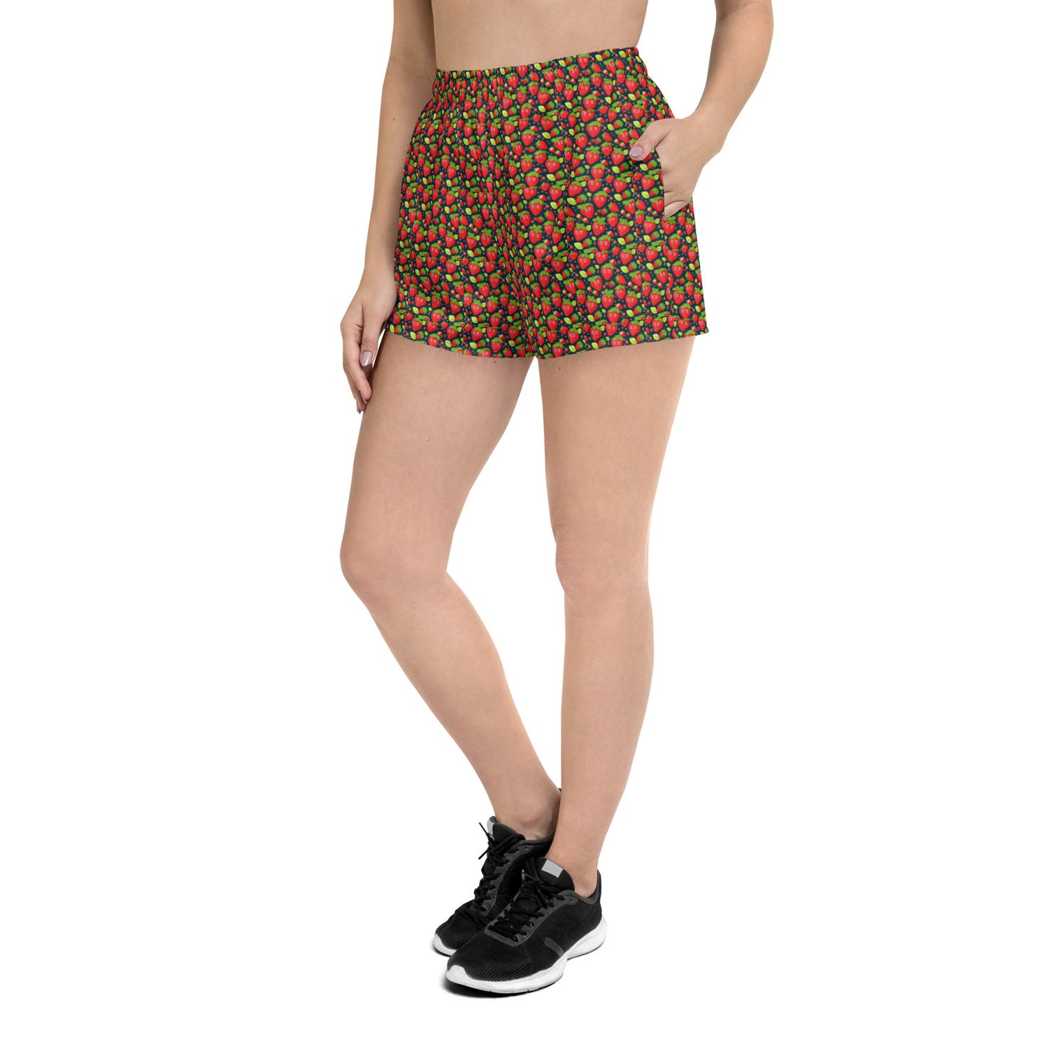 Tiny Strawberry Women’s Recycled Athletic Shorts