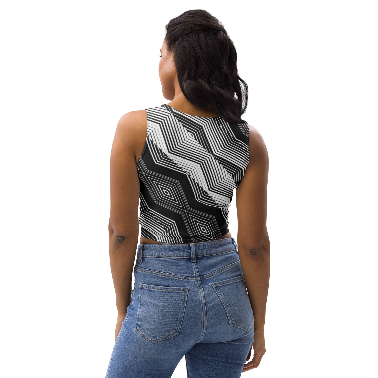 17 Geometric Black/White Crop Top