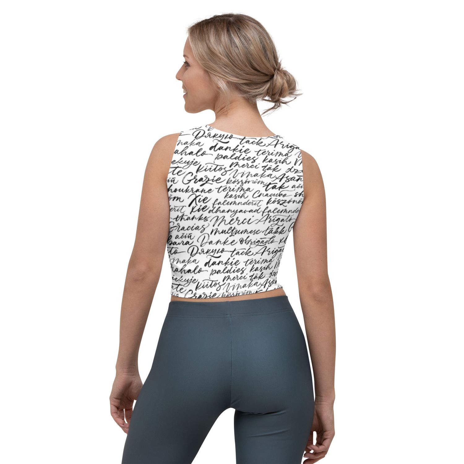 14 Script Print Crop Top