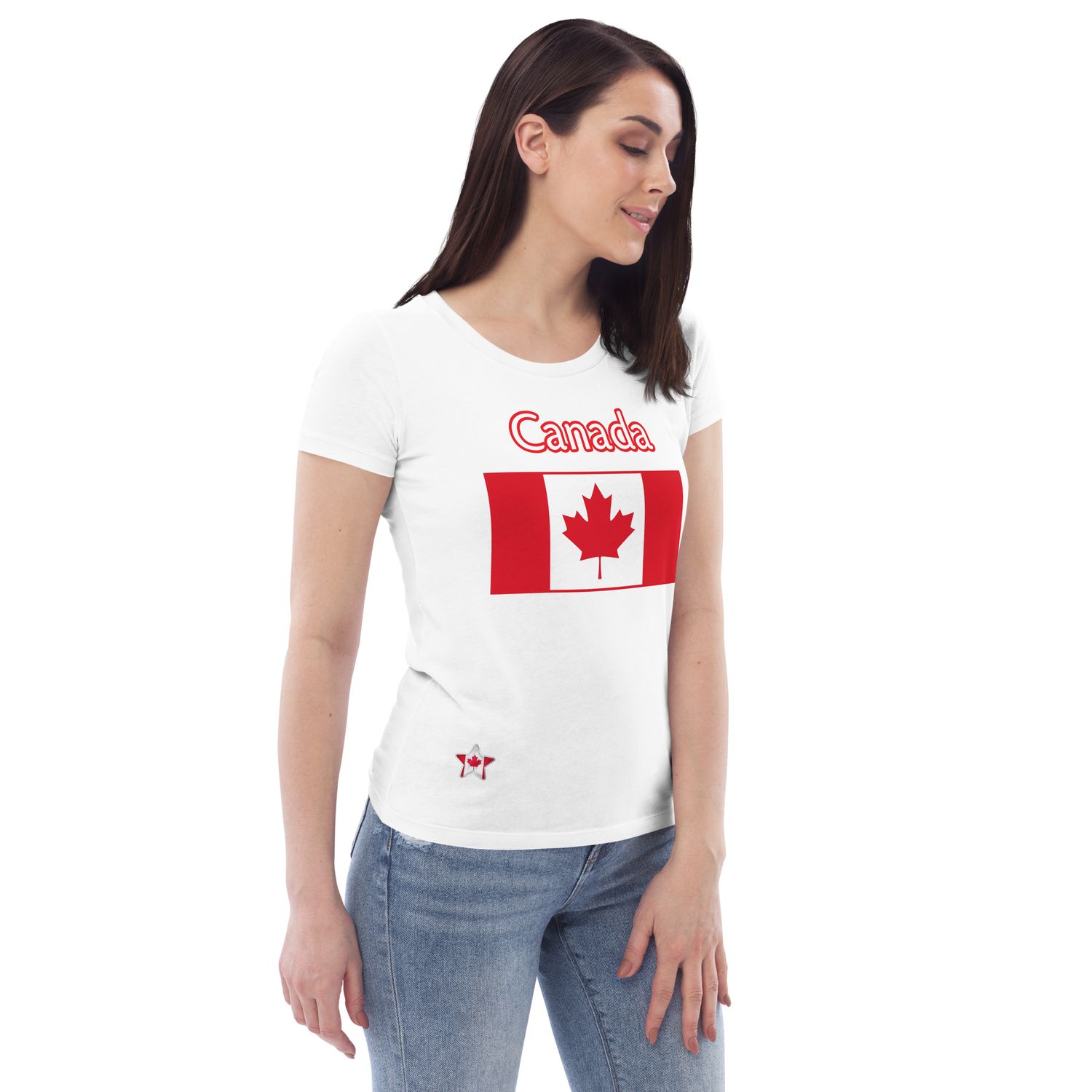 Canada Flag Women&#39;s Fitted Eco Tee