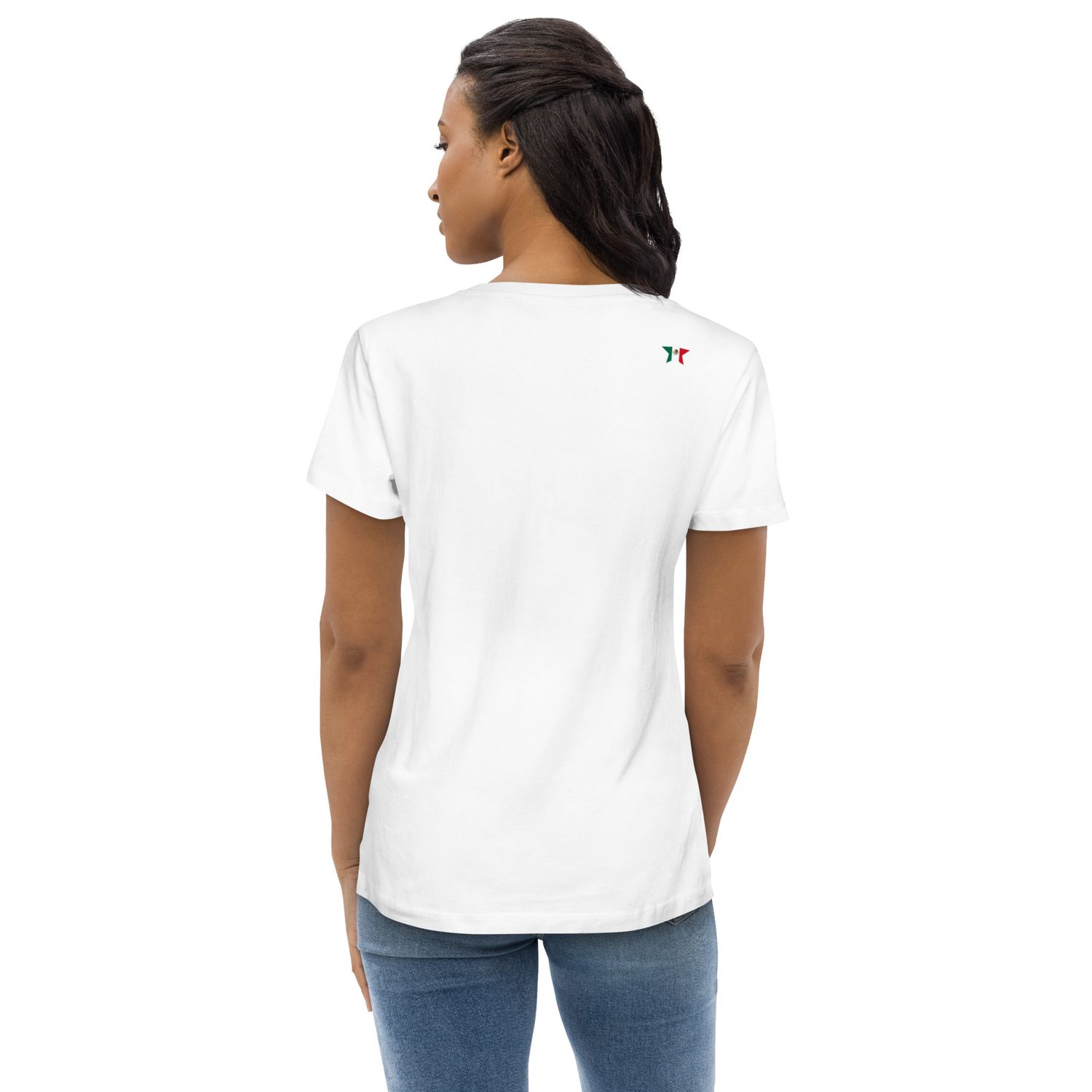 Mexico Flag Print - Women&#39;s Fitted Eco Tee