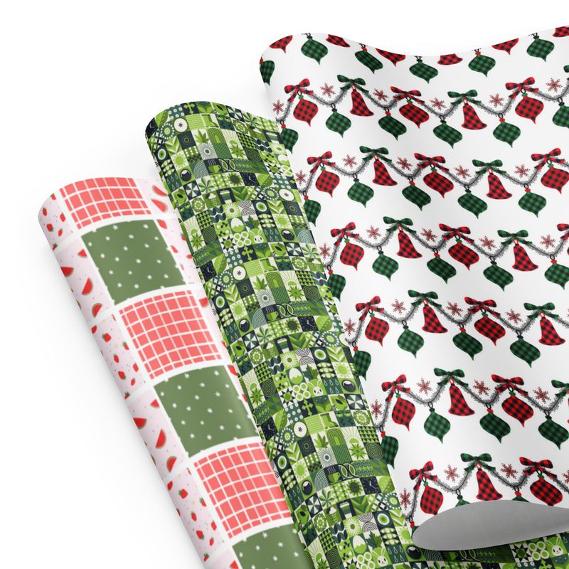 Three Premium Wrapping Paper Sheets