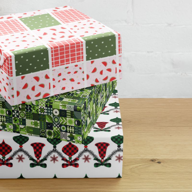 Three Premium Wrapping Paper Sheets