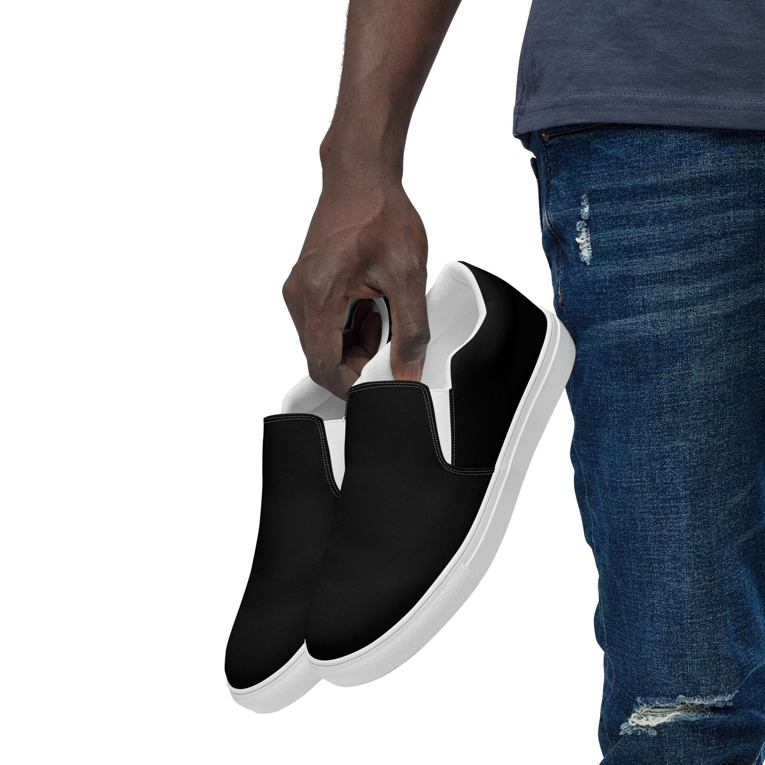 Black Men’s Slip-On Canvas Shoes