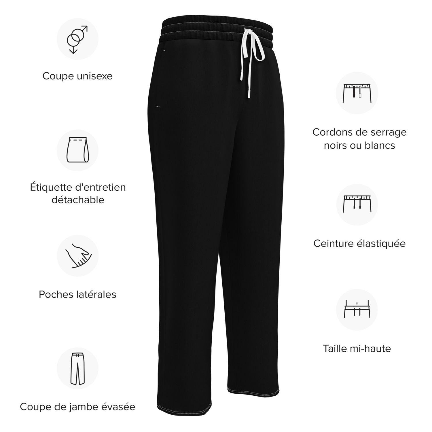 Black Wide-Leg Joggers