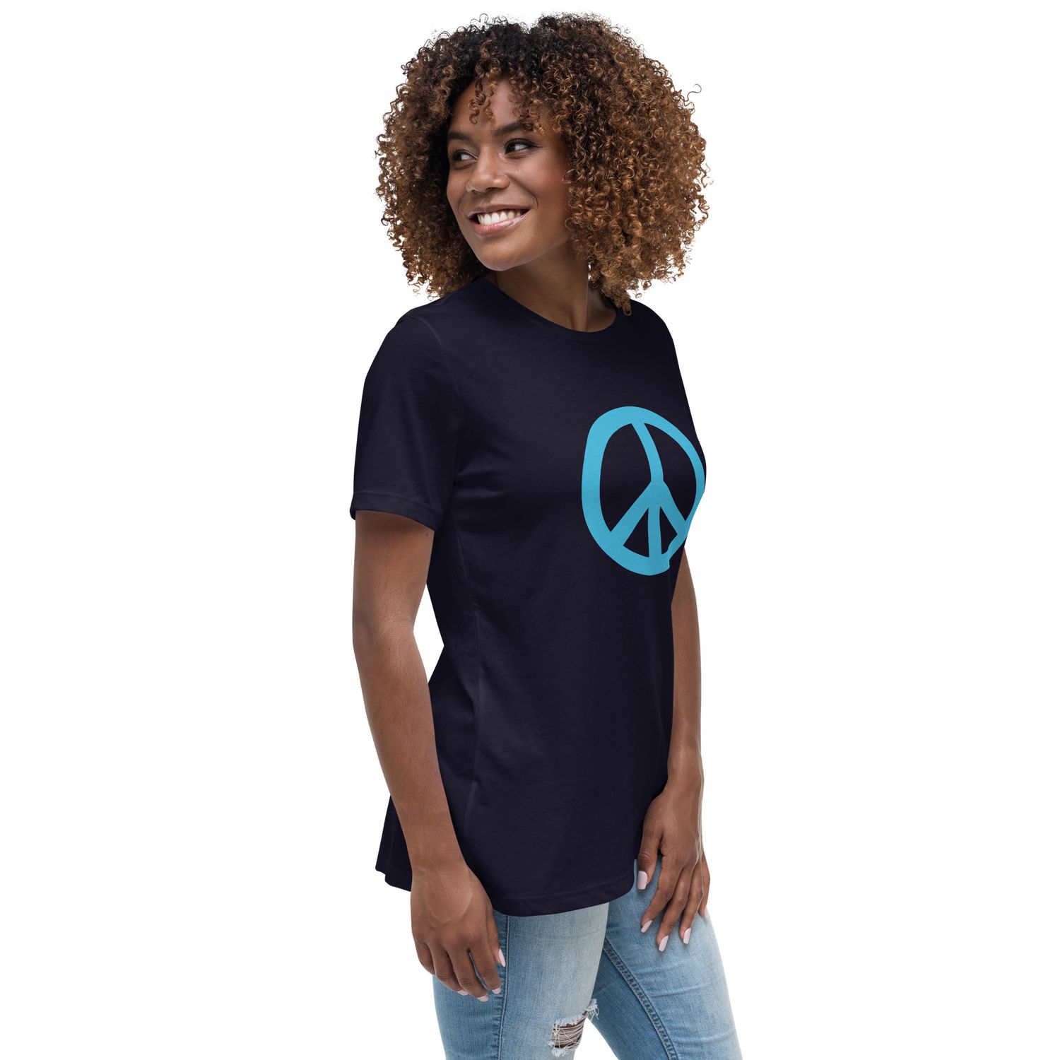 Peace sign print Women&#39;s Relaxed T-Shirt