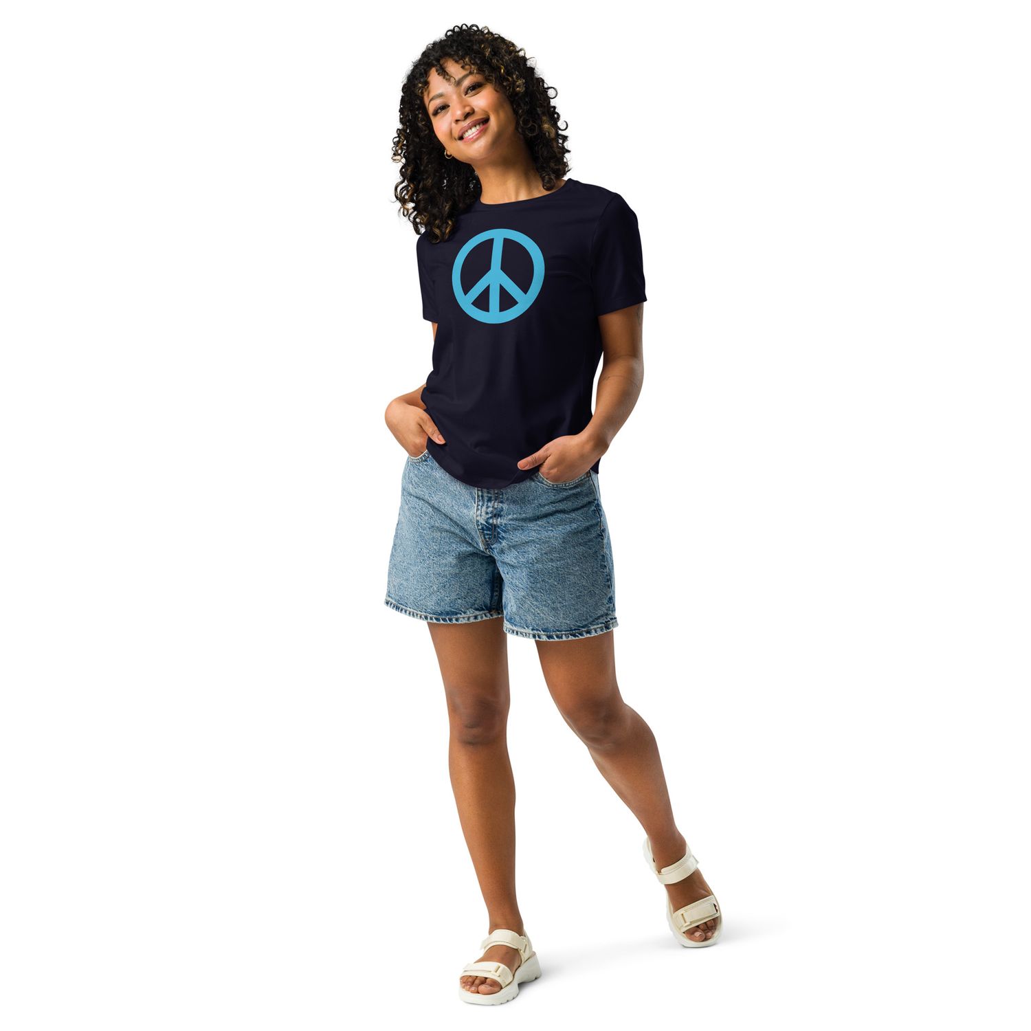 Peace sign print Women&#39;s Relaxed T-Shirt