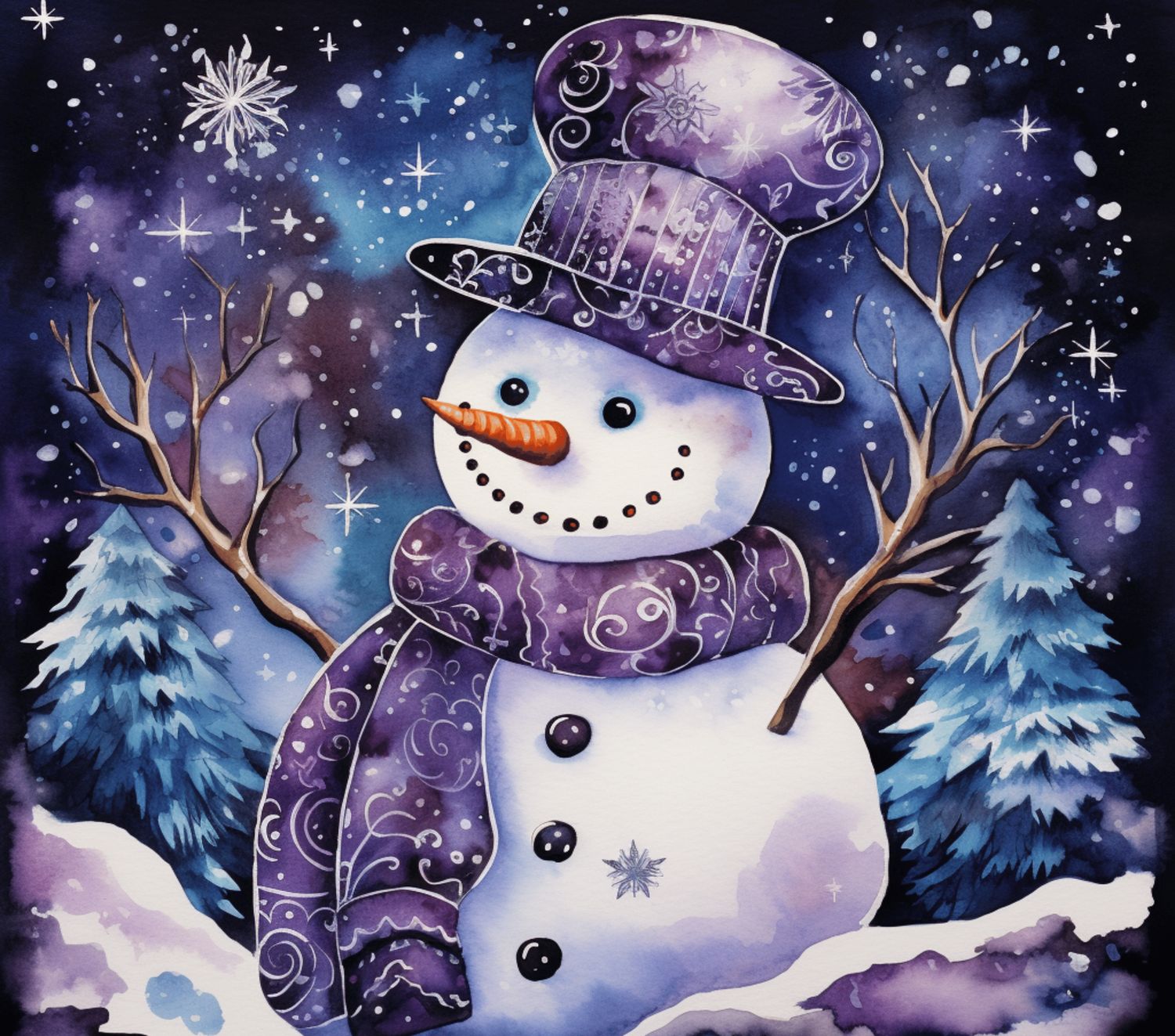 Purple Snowman