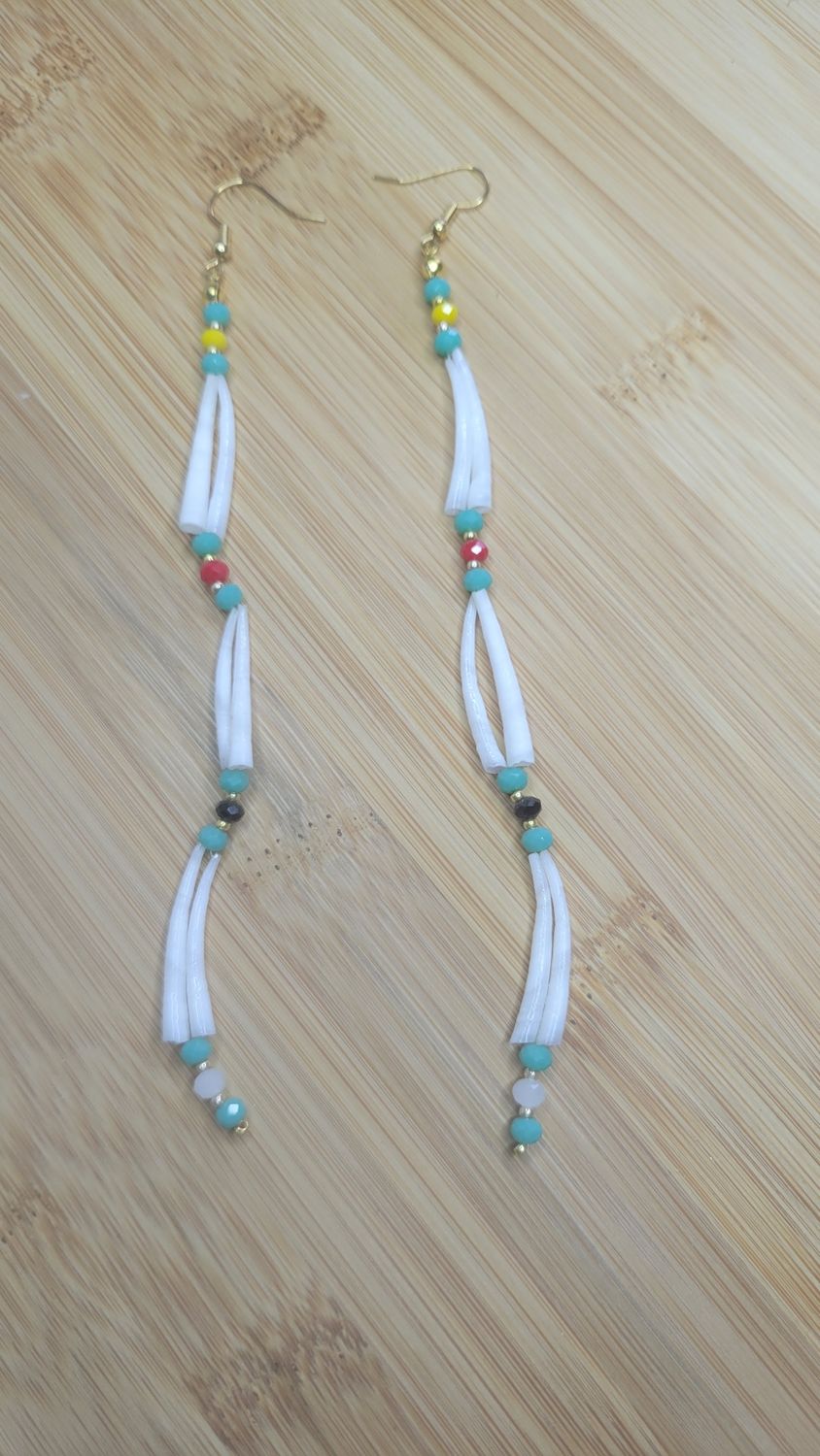 Lumbee Dentalium Shell Earrings