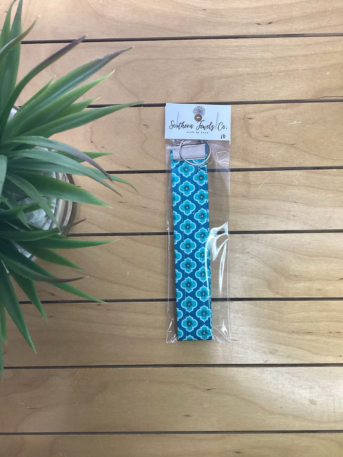 Turquoise Geometric Wristlet