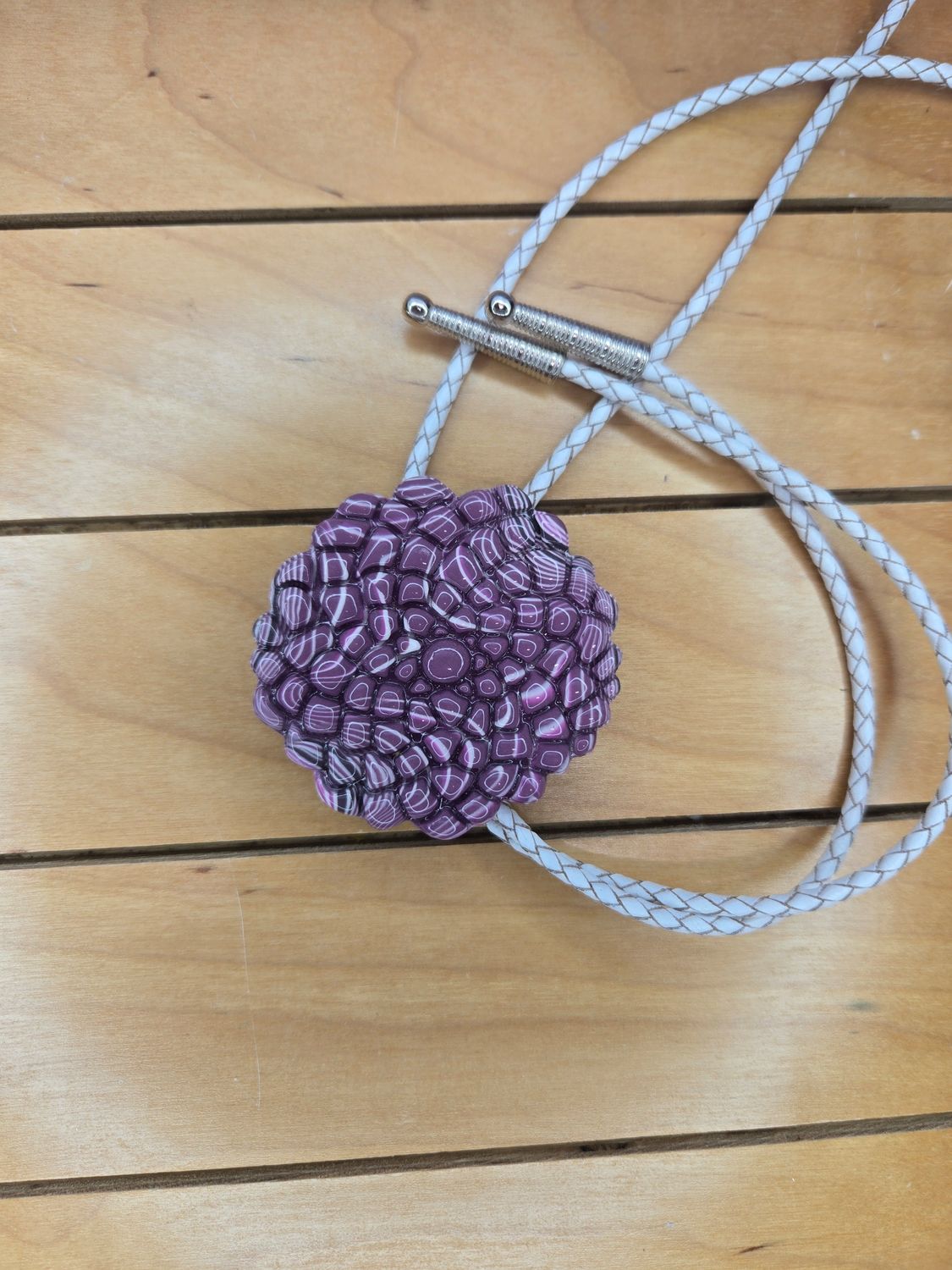 Wampum Bolo with white cord