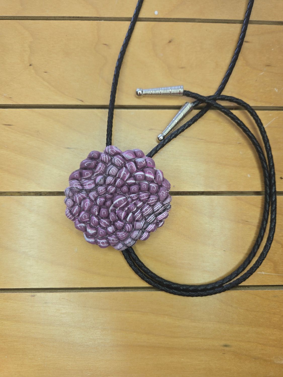 Wampum Bolo with black cord
