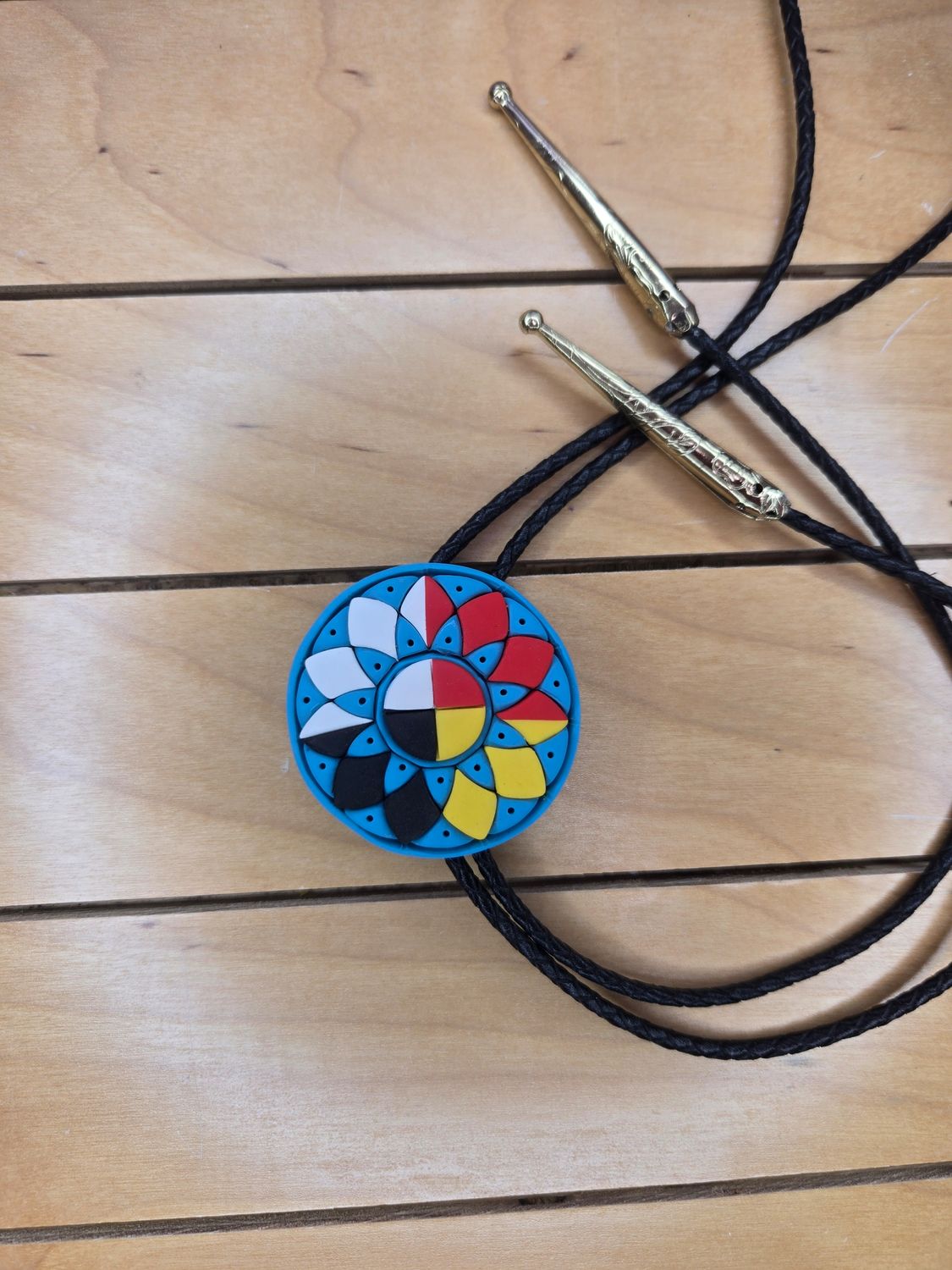 Turquoise Medicine Wheel Pinecone Patchwork