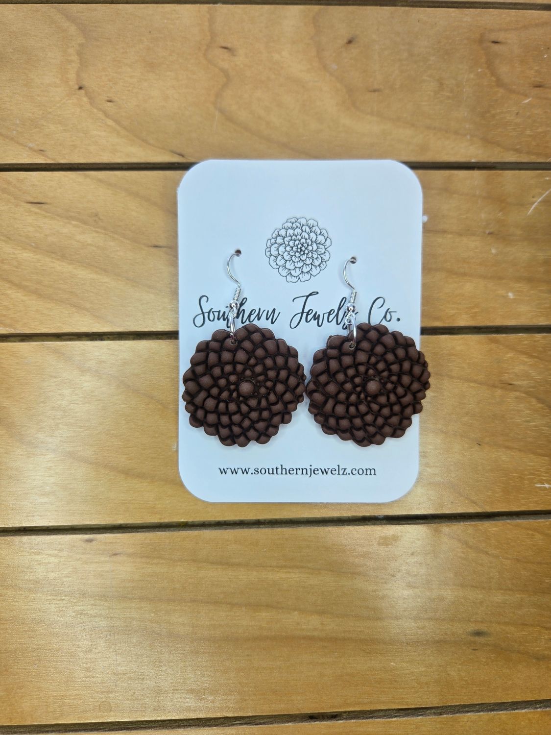 Lumbee Pinecone on silver hooks