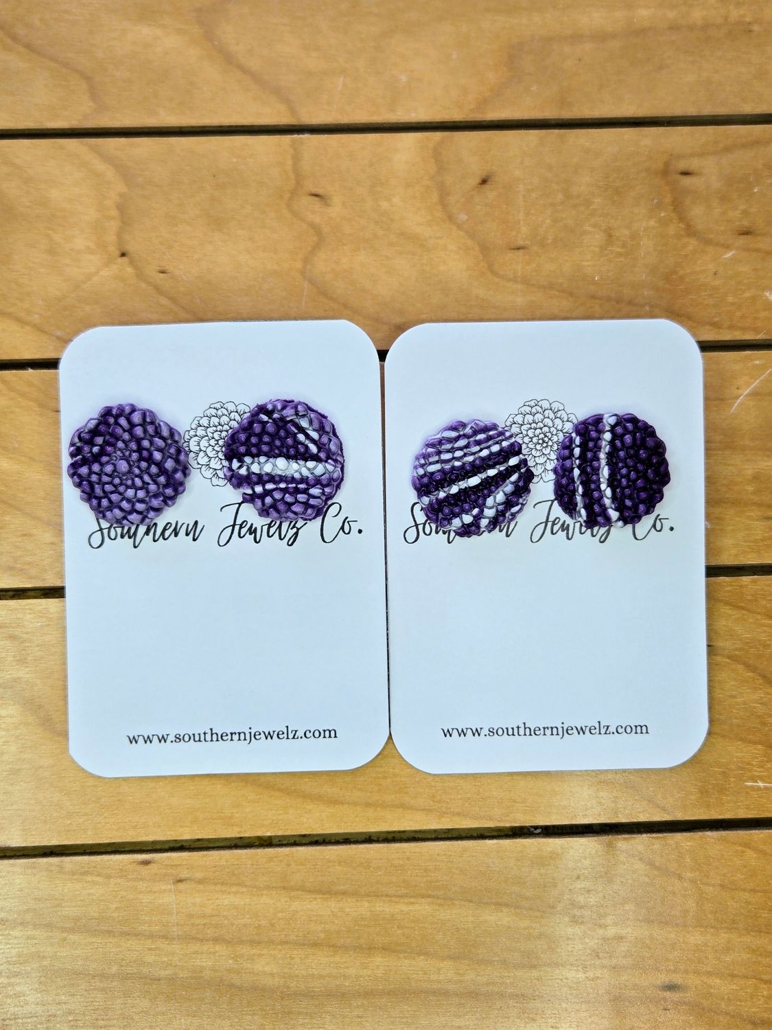 Wampum Pinecone Studs