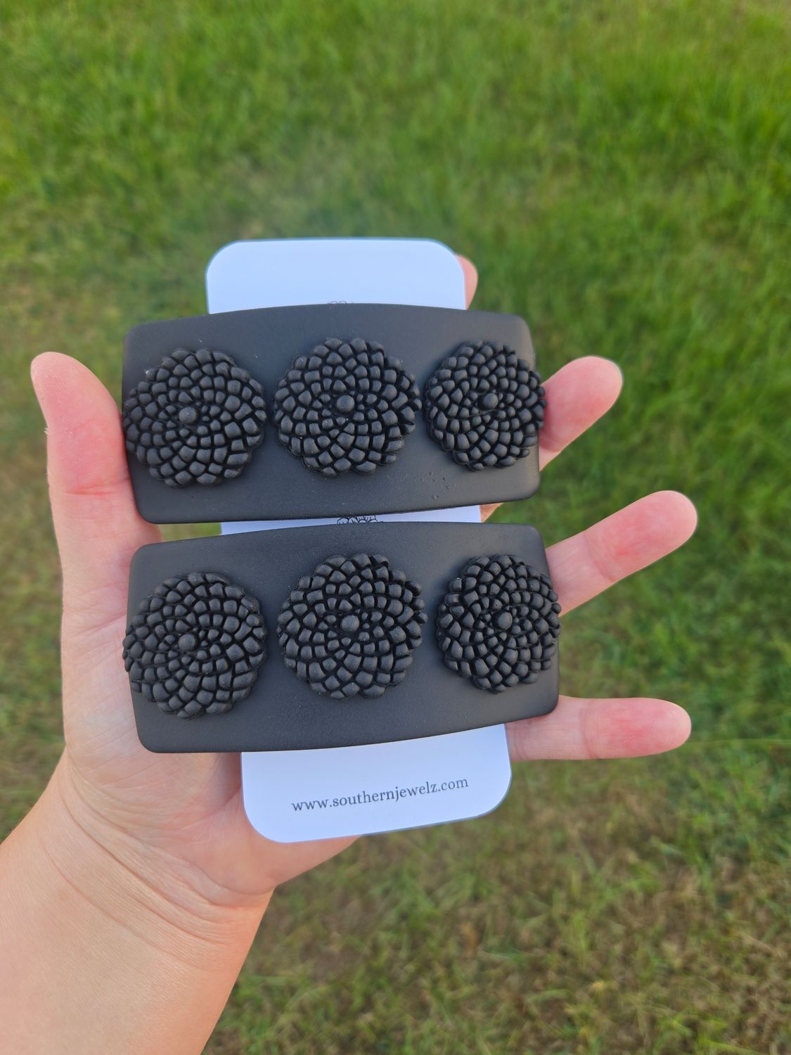 Rectangled Pinecone Patchwork Hair Barrettes