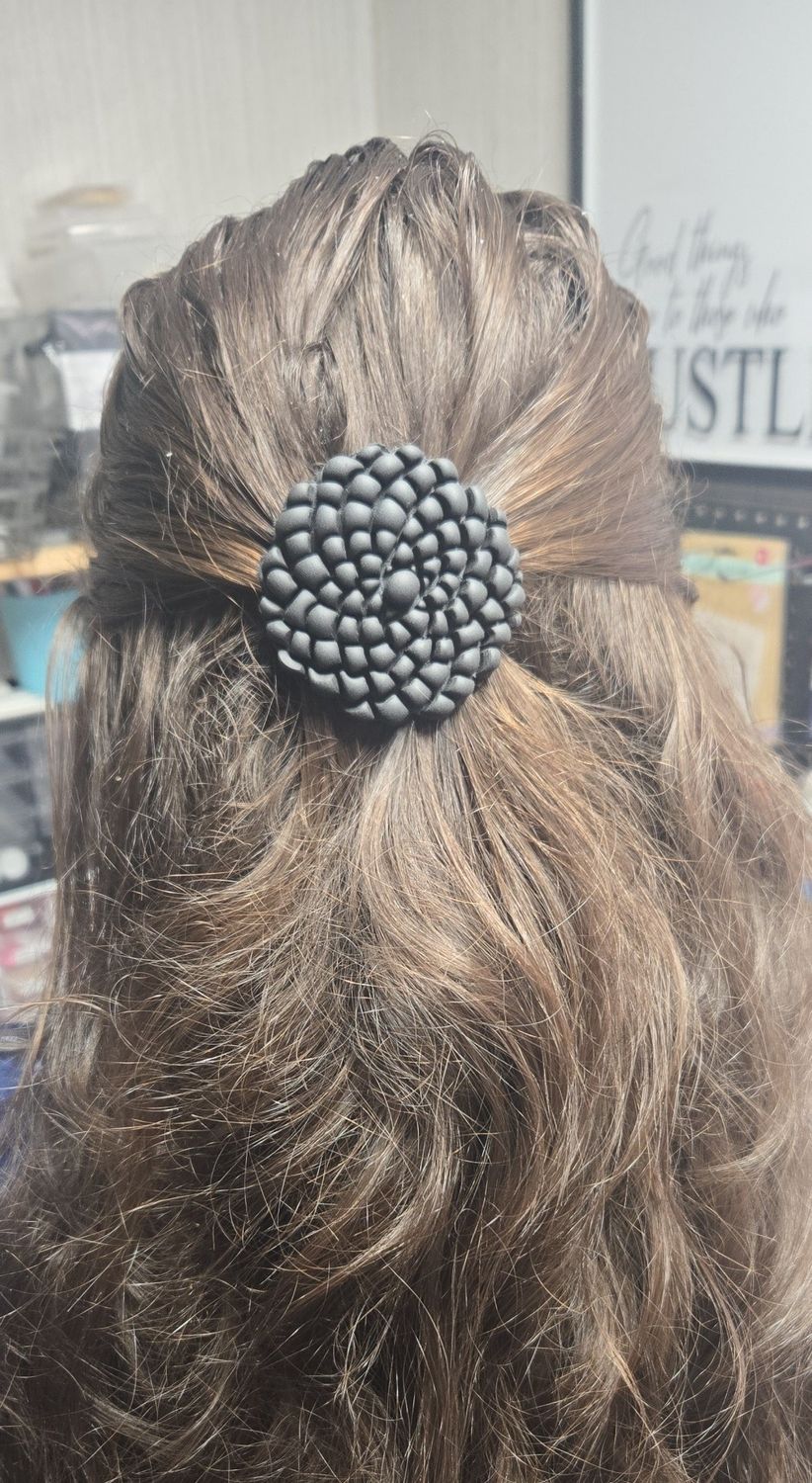 Pinecone Patchwork Hair Barrettes