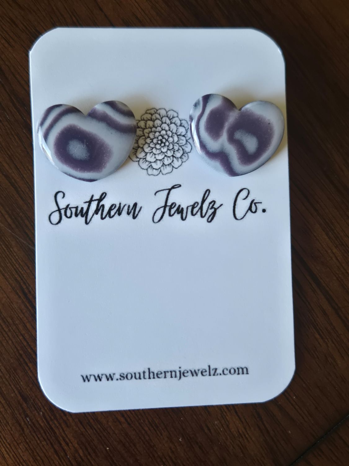 Wampum Heart Studs