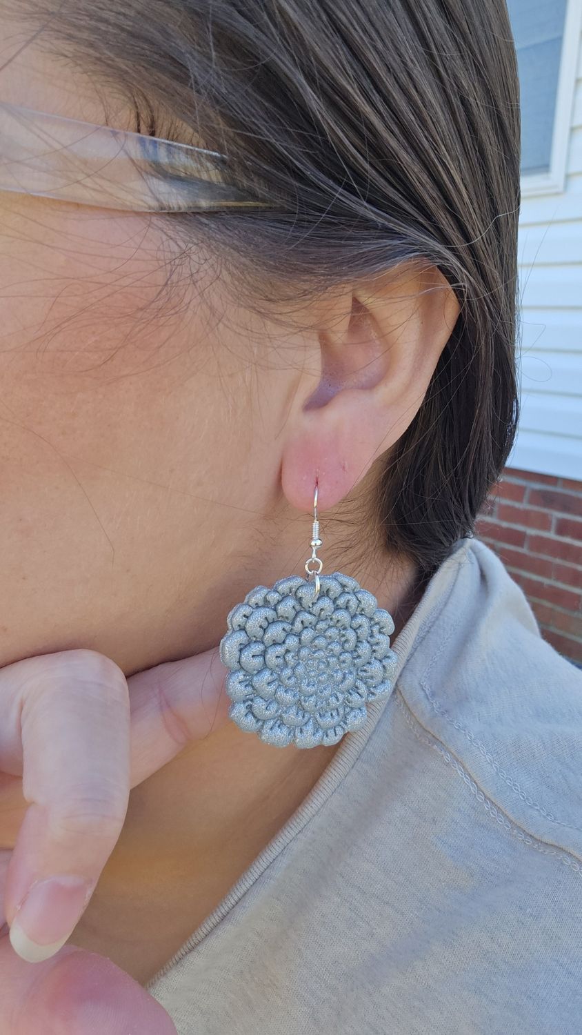 Small Pinecone on Silver Hooks